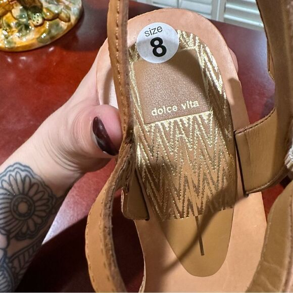 Dolce Vita Randi Wedge Platform Sandals Zebra Printed Calf Hair Size 8 - Picture 11 of 12